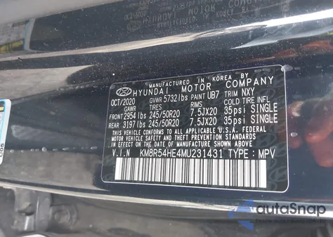 2021 Hyundai Palisade Limited z USA, uszkodzony, nr VIN KM8R54HE4MU231431